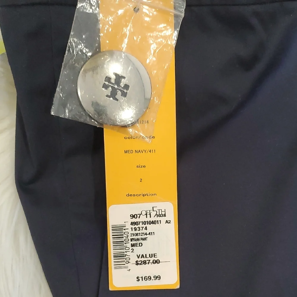 NWT Tory Burch Blue Wide-Leg Trousers Office Board Room Dress Pants Size 2 - Picture 13 of 16
